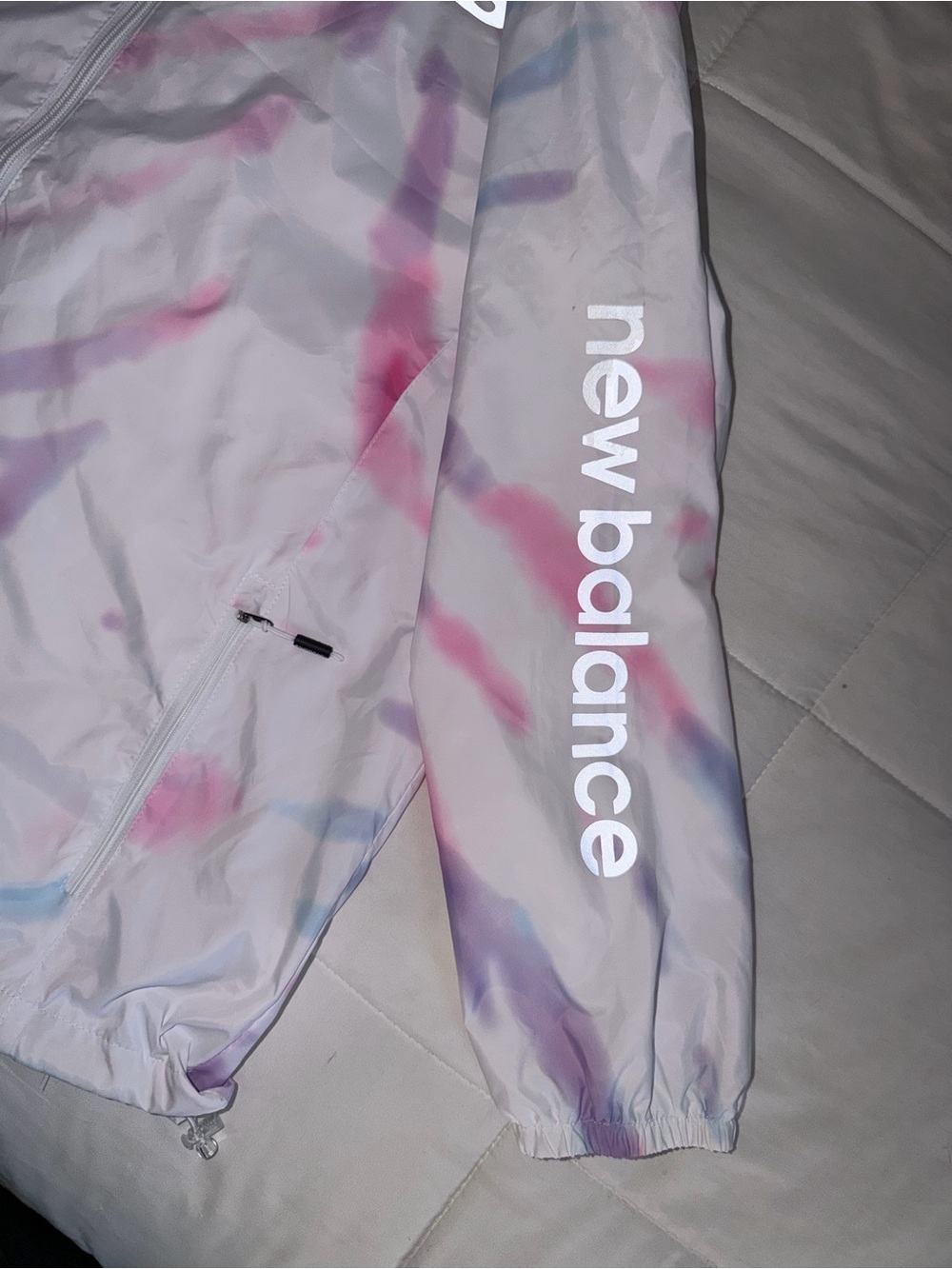 New Balance White & Pastel Hooded Jacket - 2X - Picture 5 of 9